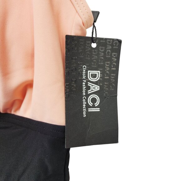 Halter Neck Color Block black pink One-Piece Swimsuit Back Closure Size 12W - Picture 7 of 9